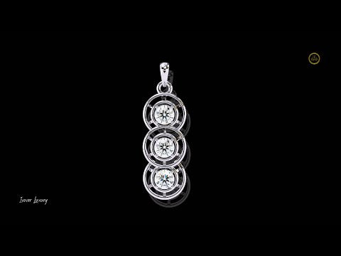 Three Stone Drop Pendant with Round Lab Grown Diamond