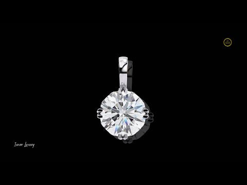 Round Lab Grown Diamond Solitaire Double Prong Pendant