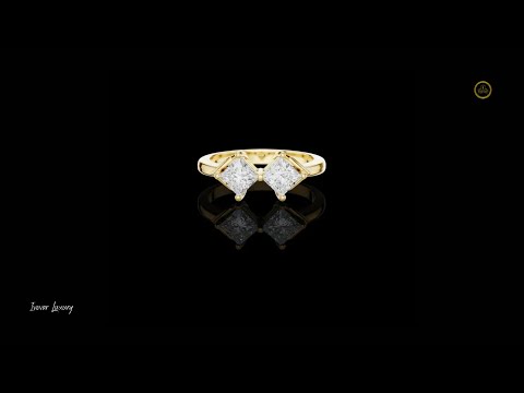 Princess Cut Two Stone Toi Et Moi Lab Diamond Ring