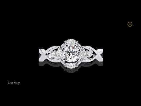 0.33 CT Modern Lab Grown Round Cut Diamond Ring Sleek Design For Every Occasions