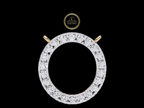 Round Cut Lab Grown Diamond Open Circle Halo Pendant