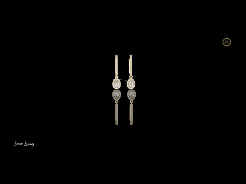 0.30 TCW Bright Moissanite Pear Cut Diamond Drop Earrings Premium Halo Dangle Jewelry