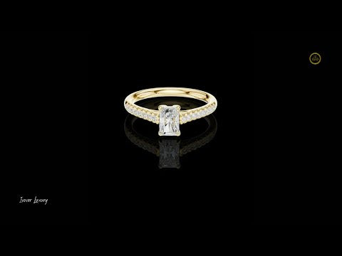 0.66 CT Dazzling Radiant Cut Moissanite Diamond Pave Shank Engagement Ring For Her