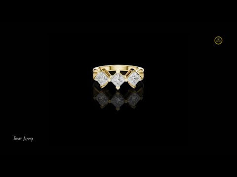 Princess Cut Three Stone Lab Diamond Engagement Ring
