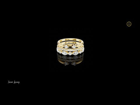 1.17 TCW Modern Gold Round Cut Moissanite Diamond Shared Prong Wedding Band For Bride