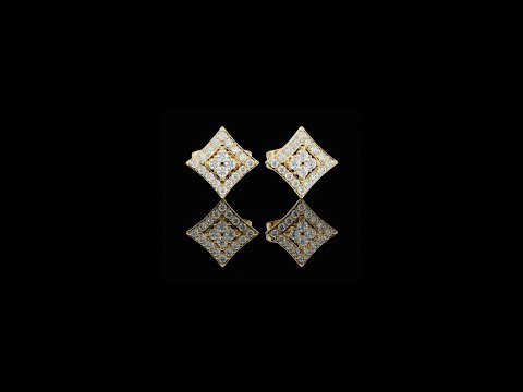 0.19 TCW Luxurious Square Moissanite Diamond Stud Earrings with Multi Stone Brilliance