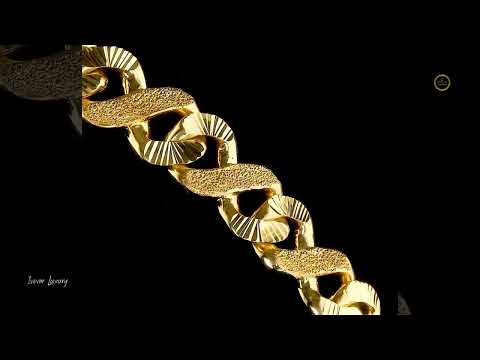 Textured Interlocking Link Chain Necklace with Pave Set Moissanite on Clasp