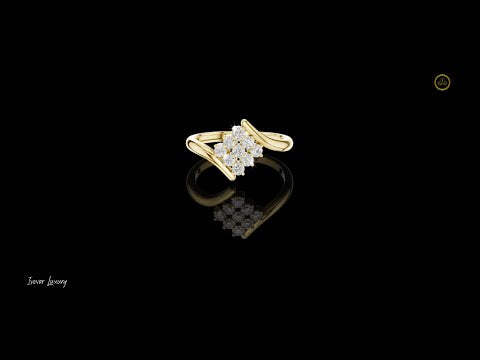 0.32 TCW Elegant Lab Grown Round Diamond Blossom Cluster Ring with Sculpted Open Band