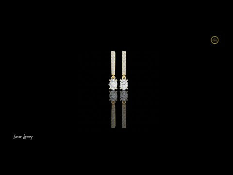 1.00 CT Timeless Moissanite Diamond Bar Drop Earrings with Oval Cut Sparkle