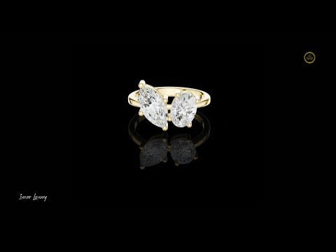 Marquise and Oval Lab Diamond Toi Et Moi Promise Ring