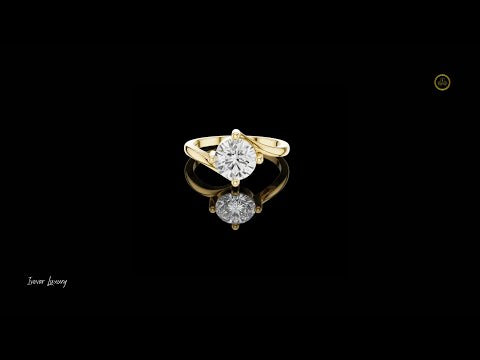 Round Cut Lab Diamond Twisted Solitaire Engagement Ring
