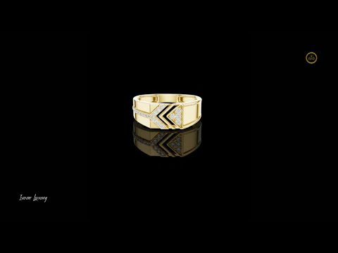 0.19 TCW Geometric Round Moissanite Diamond Modern Chevron Triangle Design with Pave Stones Statement Ring