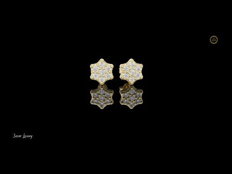 0.31 TCW Celestial Star Moissanite Diamond Stud Earrings Cluster Sparkle with Scalloped Edges