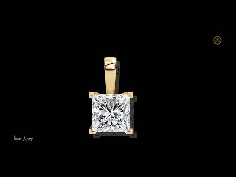 Princess Lab Grown Diamond Solitaire Four Prong Pendant