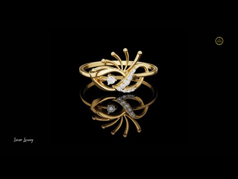 0.061 TCW Lumin Eyelet Ring with Flowing Artistic Filigree and Sparkling Moissanite Diamond