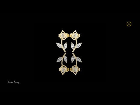 0.22 CT Elegant Leaf Stud Earrings with Marquise Cut Brilliance Moissanite Diamond