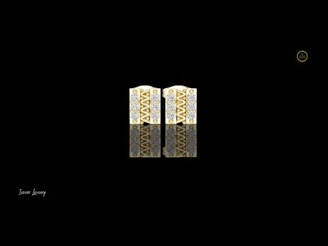 0.30 TCW Sculpted Openwork Core Channel Style Grid Setting Moissanite Diamond Earrings