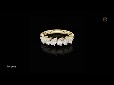 5.00 TCW Elegant Pear Shaped Moissanite Diamond Band Radiant Statement Ring of Sparkling Brilliance