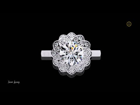 Floral Inspire Round Cut Lab Diamond Ring