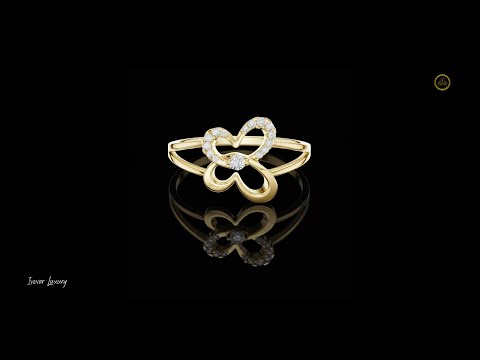Lab Diamond Butterfly Open Ring with Pave Accents