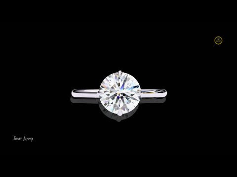 1.92 TCW Elegant Round Brilliant Cut Lab Grown Diamond Solitaire Ring Classic Luxury Design by Ivevar Luxury