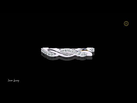 Twisted Lab Diamond Pave Wedding Band Ring