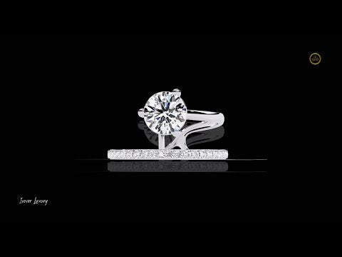 1.32 CT Luxury Brilliant Center Stone and Side Stones Round Cut Moissanite Diamond Ring Engagement Jewelry For Her