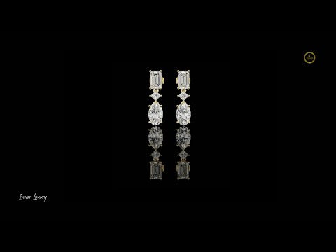 1.82 CT Exquisite Luxury Oval Lab Grown Diamond Drop Earrings Elegant Statement Jewelry