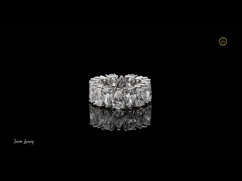 Pear Cut Lab Diamond Eternity Wedding Band