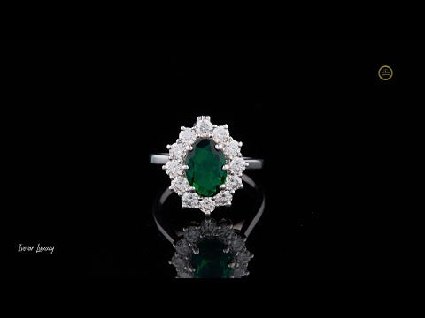 1.80 CT Stunning Oval Cut Fancy Vivid Green Lab Grown Diamond Bridal Ring for Proposals