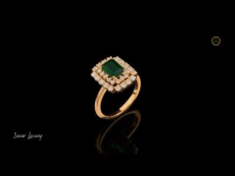 Emerald Cut Green Lab Diamond Double Halo Ring