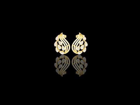 0.50 TCW Modern Wave Moissanite Round Diamond Stud Earrings Flowing Flame Design For Gift