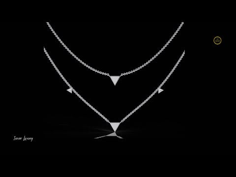 0.30 TCW Triangle Layered Round Cut Necklace Dainty Moissanite Diamond Studded Geometric Gift for Her