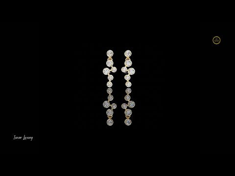 0.39 TCW Sophisticated Multi-Round Bezel Moissanite Diamond Drop Earrings in Gleaming Gold Finish