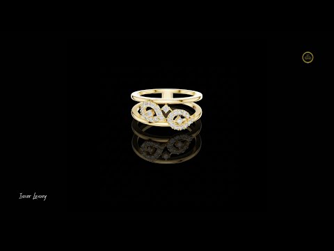 0.23 TCW Purely Moissanite Round Cut Double Band Infinity Diamond Ring with Pavé Brilliance