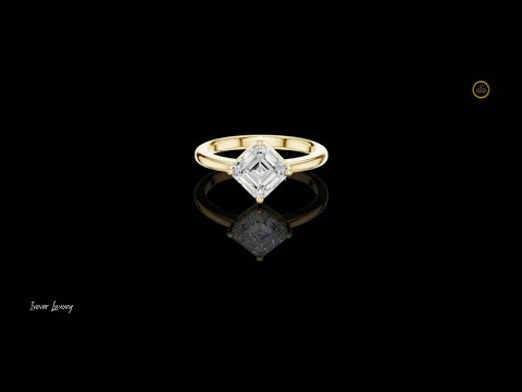 Brilliant Asscher Cut Lab Diamond Ring With Classic Setting