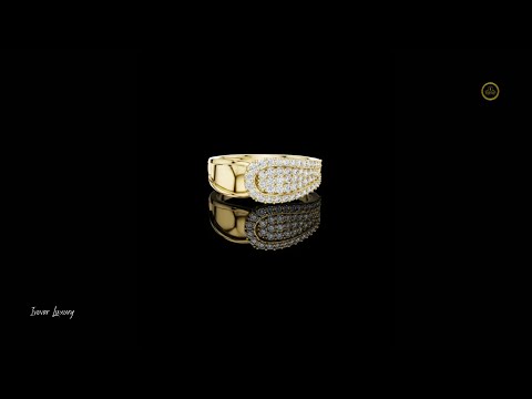 0.64 TCW Classic Round Lab Grown Diamond with Pave Cluster Design Premium Statement Ring