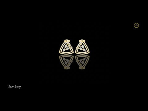 0.36 TCW Modern Geometric Triangle Round Cut Moissanite Diamond Stud Earrings with Open Frame Design For Surprise