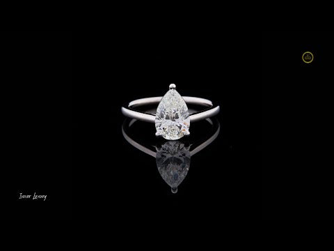 1.00 TCW Exclusive Pear Lab Grown Diamond Ring Featuring a Brilliant Center Stone and Modern Slim Band