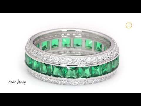 Natural Sapphire Engagement-Wedding Infinity Diamond Band By Ivevar