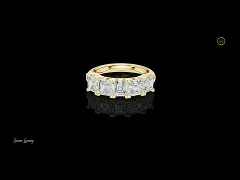 3.60 TCW Graceful Five Stone Ring with Asscher Cut Moissanite Diamond Brilliant Step Cut Sparkle For Stillness Love