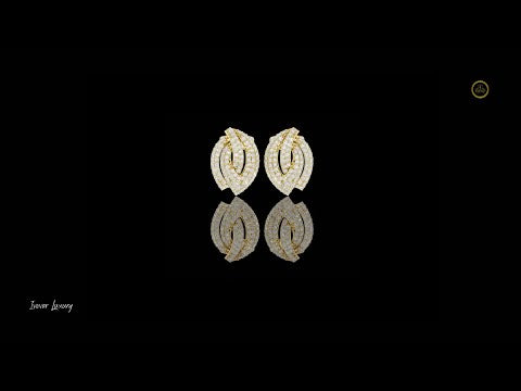 0.57 TCW Luxurious Pavé Leaf Moissanite Diamond Stud Earrings with Sculpted Brilliance