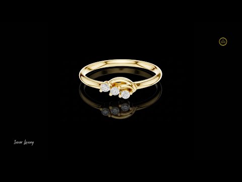 0.045 TCW Elegant Trio Moissanite Diamond Ring Featuring a Sleek Curved Band and Brilliant Round Stones