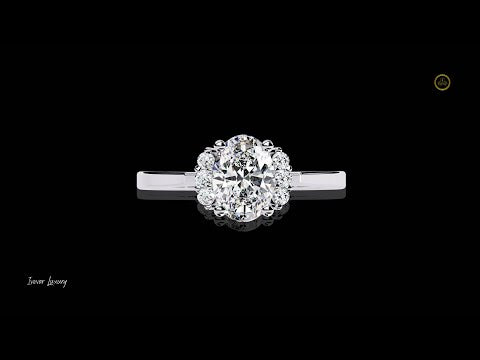 Oval Lab Diamond Cluster Wedding Bridal Ring