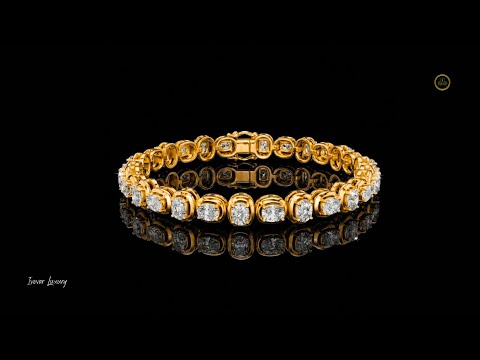 6.82 TCW Timeless Cushion Cut Lab Grown Diamond Tennis Bracelet with Secure Box Clasp