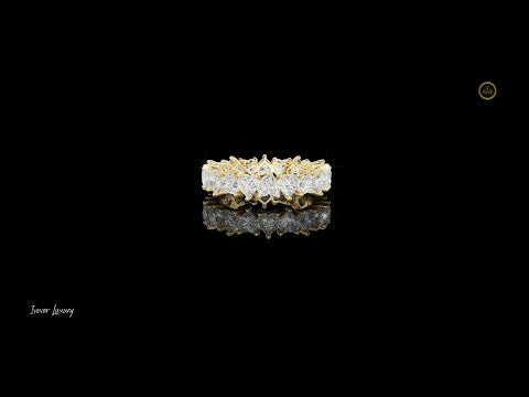Pave Setting Heart Cut Lab Diamond Eternity Wedding Band