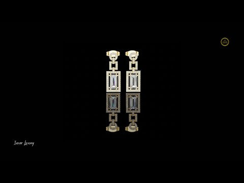 1.55 CT Luxury Baguette Cut Lab Grown Diamond Geometric Drop Earrings For Trendy Girls