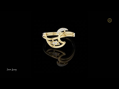 Round Cut Moissanite Diamond Abstract Bypass Open Minimal Ring