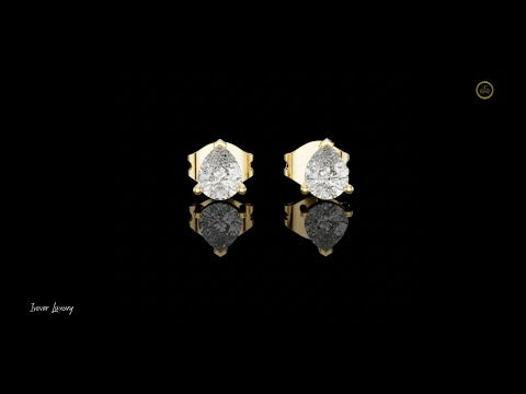 0.75 TCW Pear Shaped Moissanite Diamond Stud Earrings with Soft Contoured Setting for Someone Special