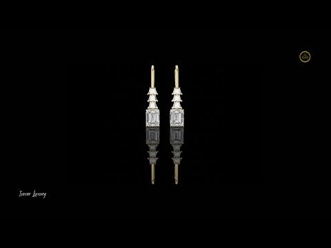 7.42 CT Aurora Step Emerald Cut Moissanite Diamond Drop Earrings in Sleek Luxury